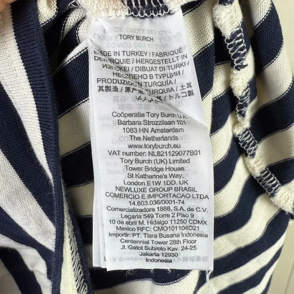 Tory Burch Womens Striped Logo‎ T-Shirt Dress XS
